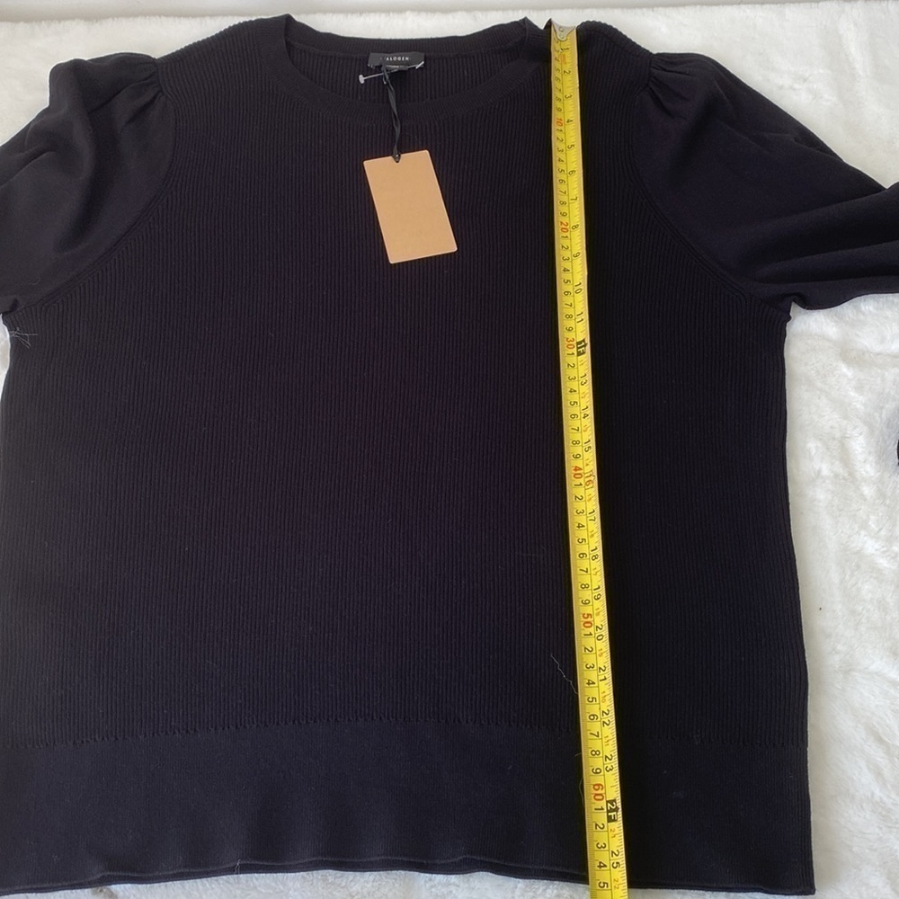 Halogen Puff Sleeve Sweater BLACK, Size Large NWT - Picture 11 of 12